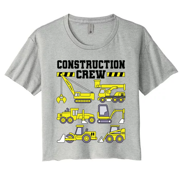 Construction Crew Worker Excavator Boy Girl Women's Crop Top Tee