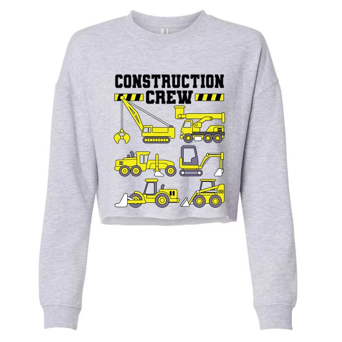 Construction Crew Worker Excavator Boy Girl Cropped Pullover Crew