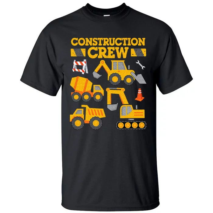 Construction Crew Worker Excavator Tall T-Shirt