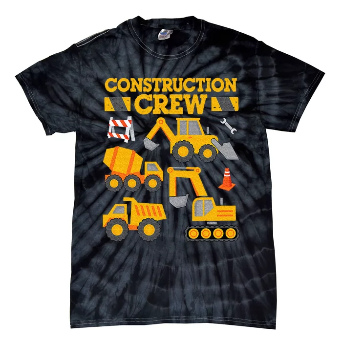 Construction Crew Worker Excavator Tie-Dye T-Shirt