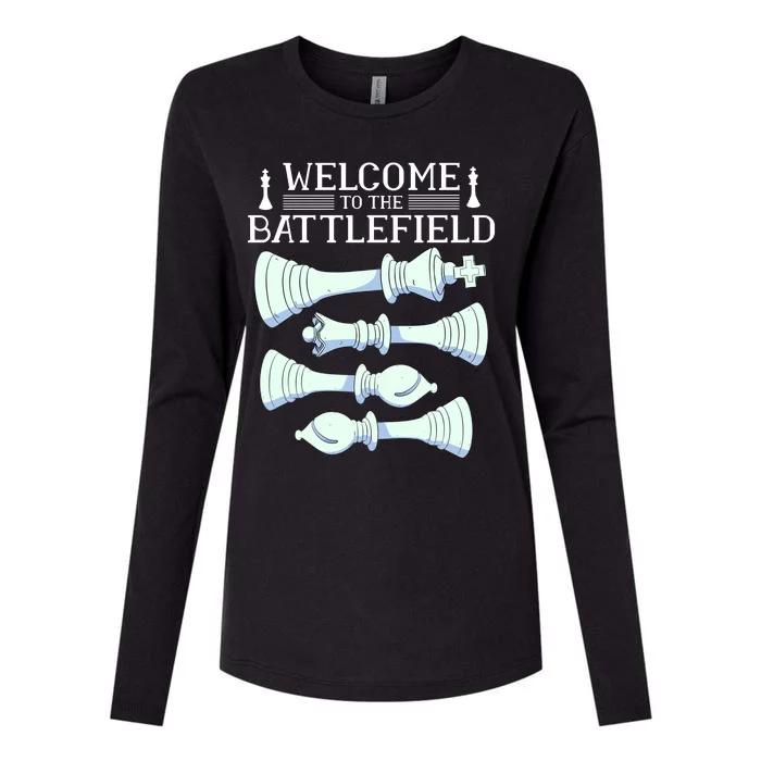 Cool Chess Welcome To The Battlefield Womens Cotton Relaxed Long Sleeve T-Shirt