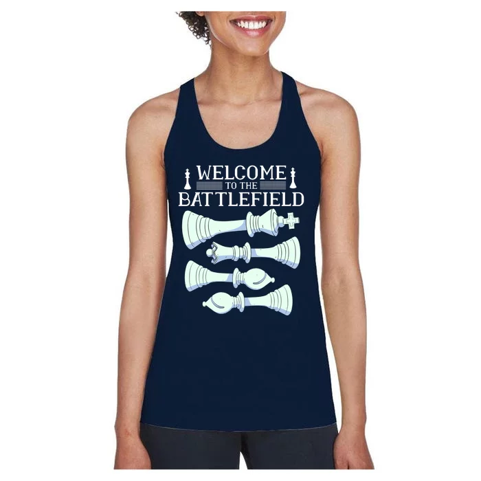 Cool Chess Welcome To The Battlefield Women's Racerback Tank