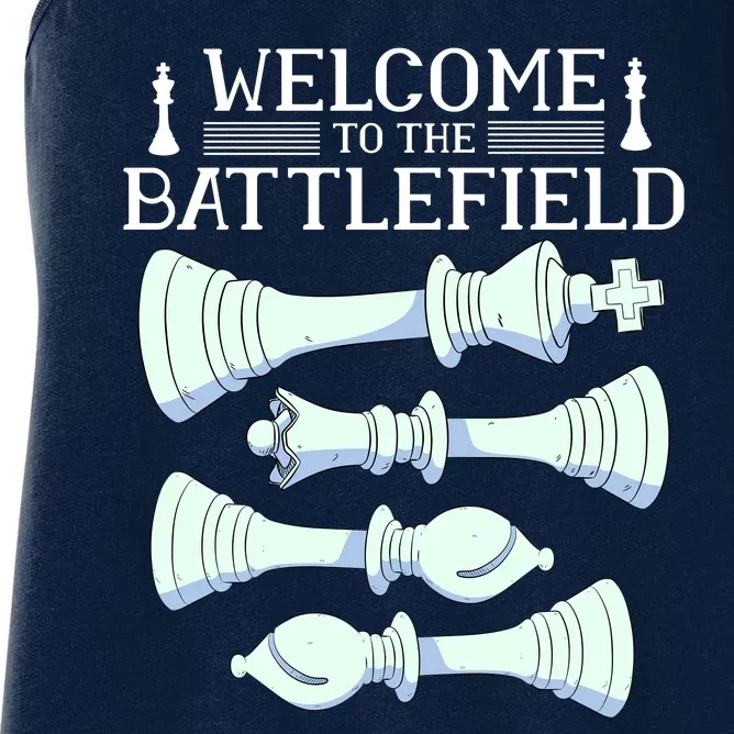 Cool Chess Welcome To The Battlefield Women's Racerback Tank