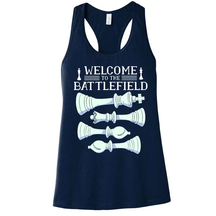 Cool Chess Welcome To The Battlefield Women's Racerback Tank