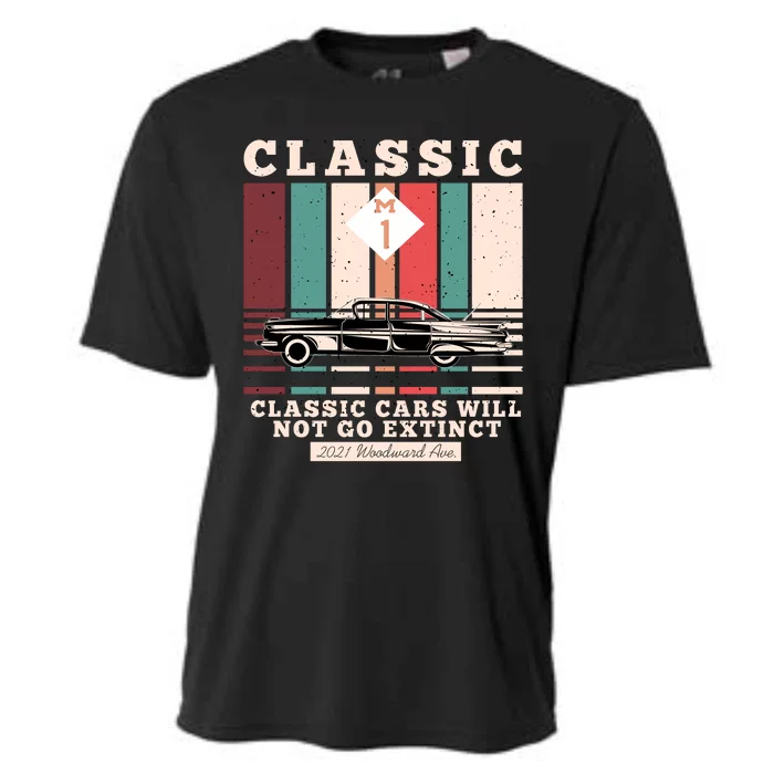 Classic Cars Will Not Go Extinct 2021 Woodward Ave M1 Cooling Performance Crew T-Shirt