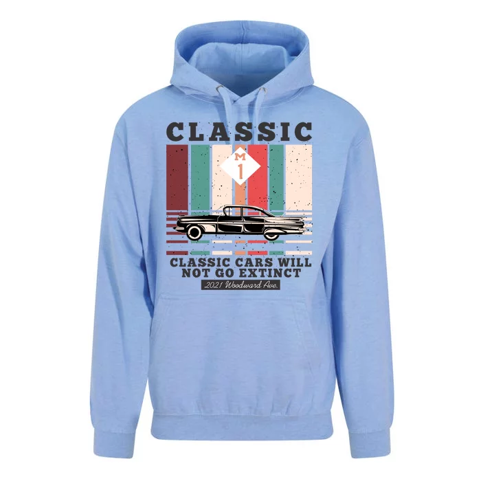 Classic Cars Will Not Go Extinct 2021 Woodward Ave M1 Unisex Surf Hoodie