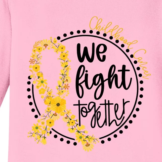 Childhood Cancer We Fight Together Baby Long Sleeve Bodysuit