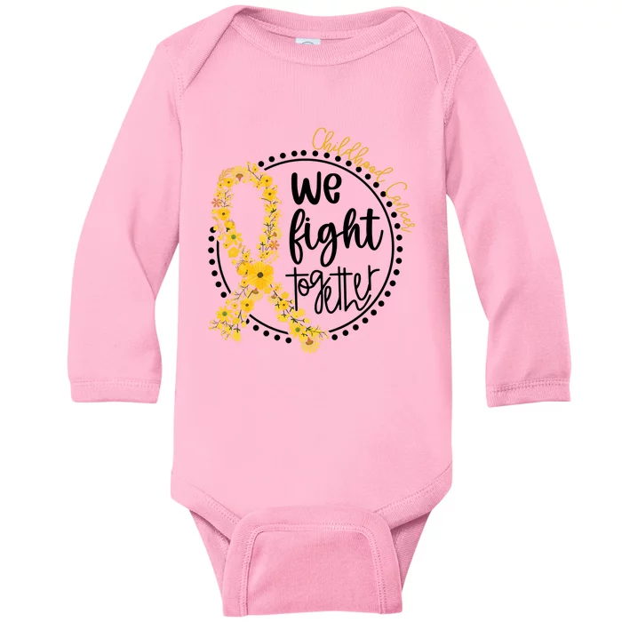 Childhood Cancer We Fight Together Baby Long Sleeve Bodysuit