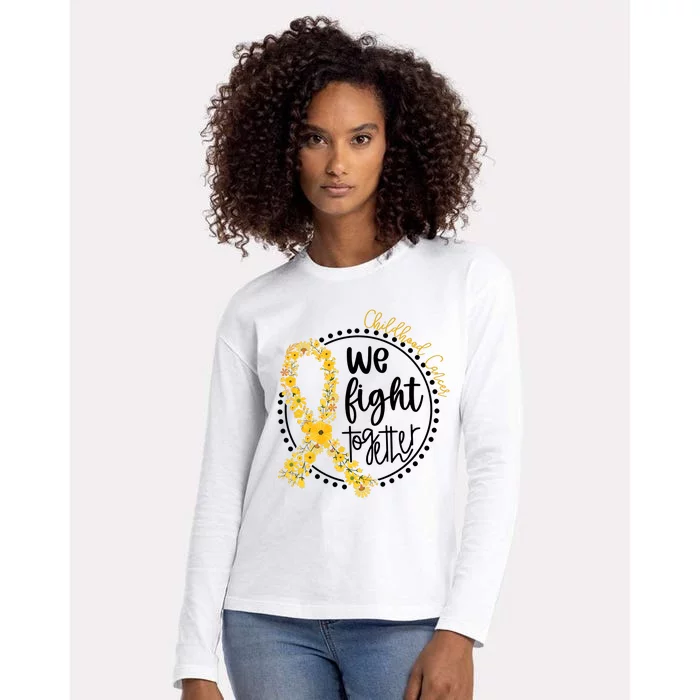 Childhood Cancer We Fight Together Womens Cotton Relaxed Long Sleeve T-Shirt