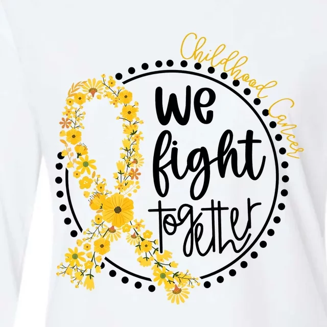 Childhood Cancer We Fight Together Womens Cotton Relaxed Long Sleeve T-Shirt