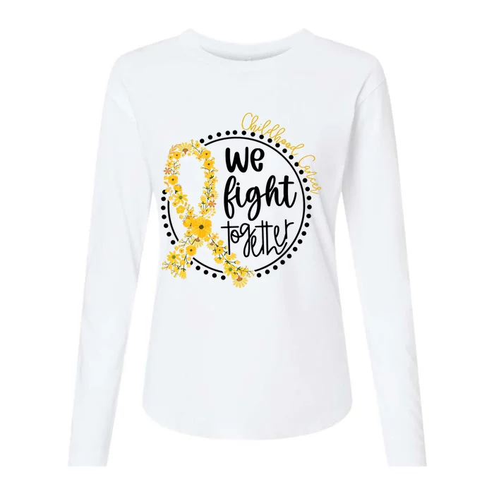 Childhood Cancer We Fight Together Womens Cotton Relaxed Long Sleeve T-Shirt