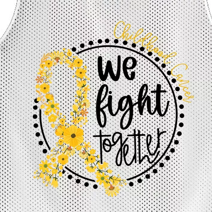 Childhood Cancer We Fight Together Mesh Reversible Basketball Jersey Tank