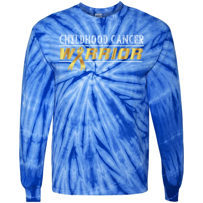 Childhood Cancer Warrior Gift Tie-Dye Long Sleeve Shirt