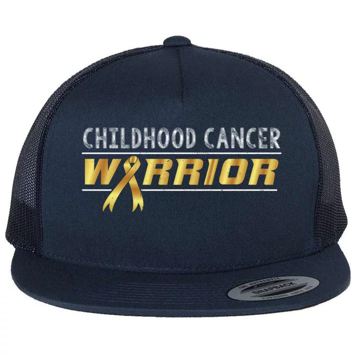 Childhood Cancer Warrior Gift Flat Bill Trucker Hat