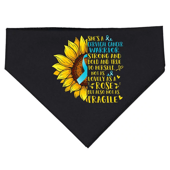 Cervical Cancer Warrior Sunflower Support Cervical Cancer USA-Made Doggie Bandana