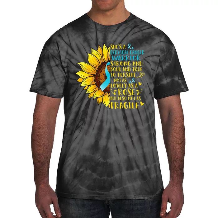 Cervical Cancer Warrior Sunflower Support Cervical Cancer Tie-Dye T-Shirt