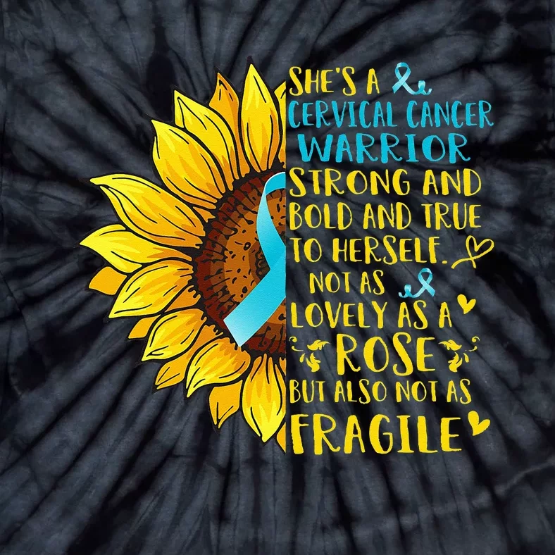 Cervical Cancer Warrior Sunflower Support Cervical Cancer Tie-Dye T-Shirt