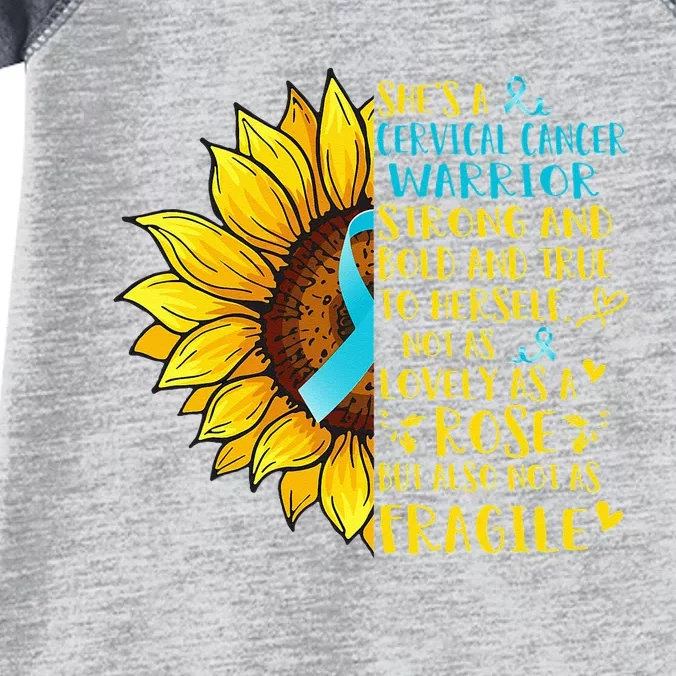 Cervical Cancer Warrior Sunflower Support Cervical Cancer Infant Baby Jersey Bodysuit