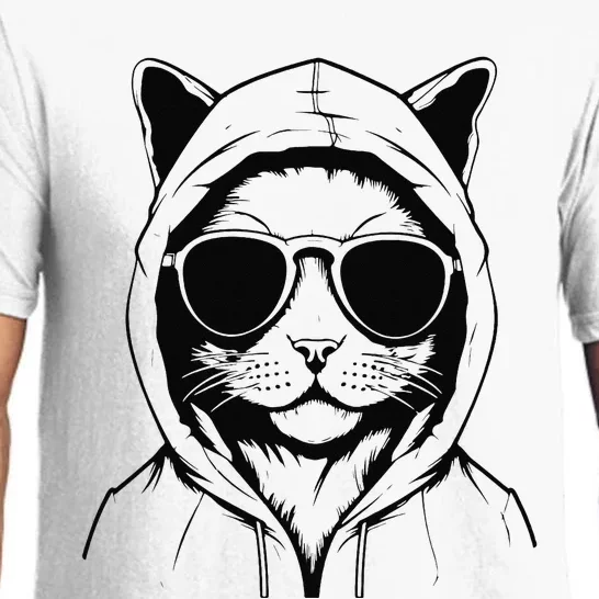 Cool Cat With Glasses Pajama Set