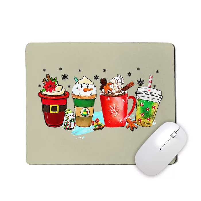 Coffee Cups Winter Snowman Cute Christmas Squad Funny Xmas Mousepad