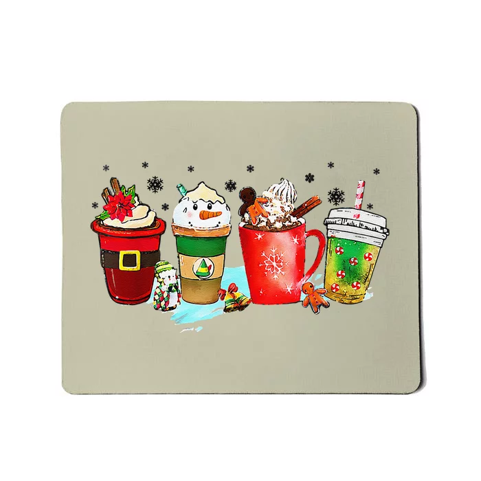 Coffee Cups Winter Snowman Cute Christmas Squad Funny Xmas Mousepad