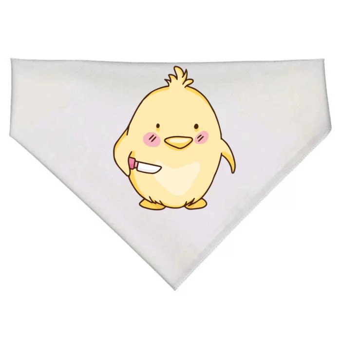 Cute Chick With Knife Gift USA-Made Doggie Bandana