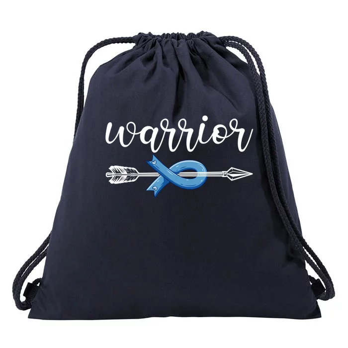 Colon Cancer Warrior Colon Cancer Awareness Meaningful Gift Drawstring Bag