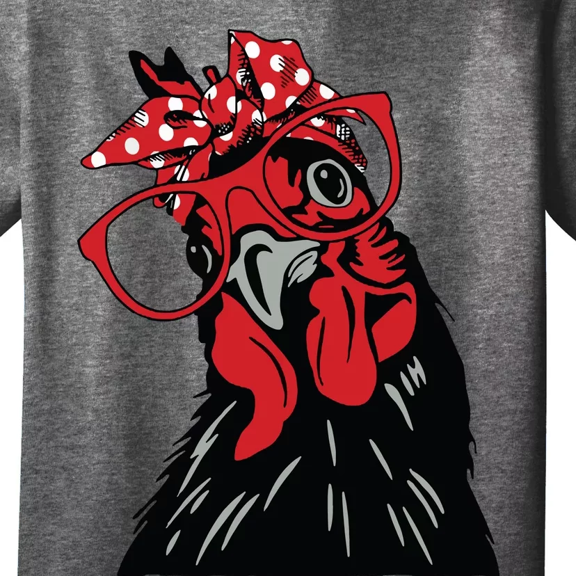 Cute Chicken With Bandana Headband And Glasses T-Shirt