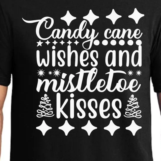 Candy Cane Wishes And Mistletoe Kisses Pajama Set