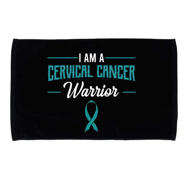 Cervical Cancer Warrior Teal White Squamous Cell Carcinomas Microfiber Hand Towel