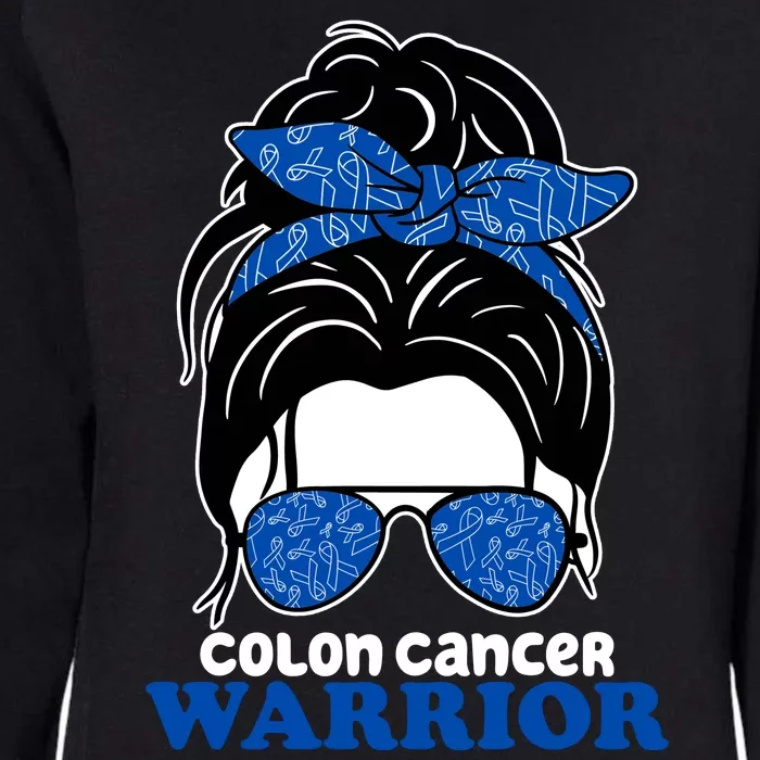 Colon Cancer Warrior Hair Bun Awareness Womens California Wash Sweatshirt