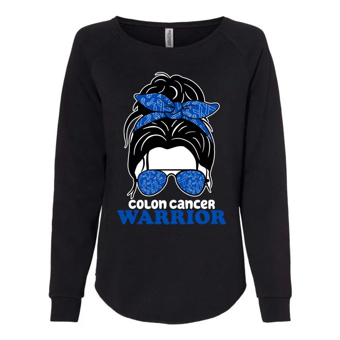 Colon Cancer Warrior Hair Bun Awareness Womens California Wash Sweatshirt