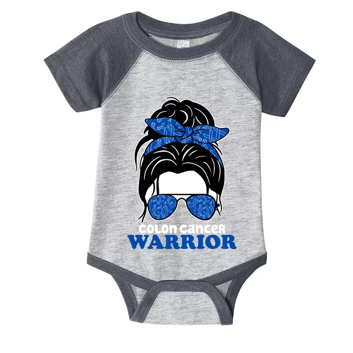 Colon Cancer Warrior Hair Bun Awareness Infant Baby Jersey Bodysuit