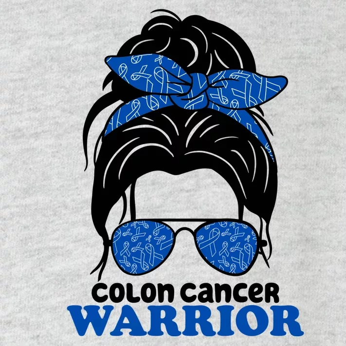 Colon Cancer Warrior Hair Bun Awareness Toddler Long Sleeve Shirt