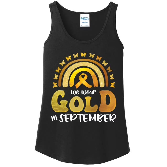 Childhood Cancer We Wear In September Gold Ladies Essential Tank