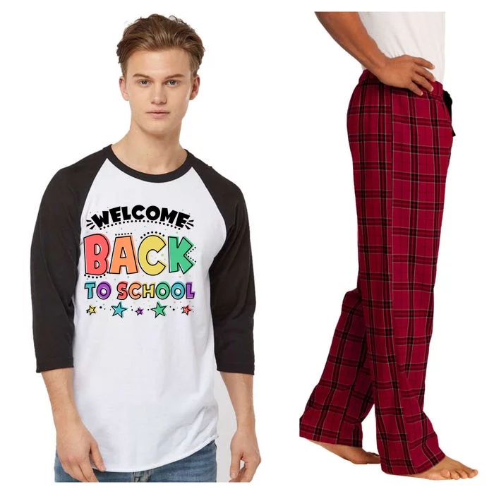 Cute Colorful Welcome Back To School Raglan Sleeve Pajama Set