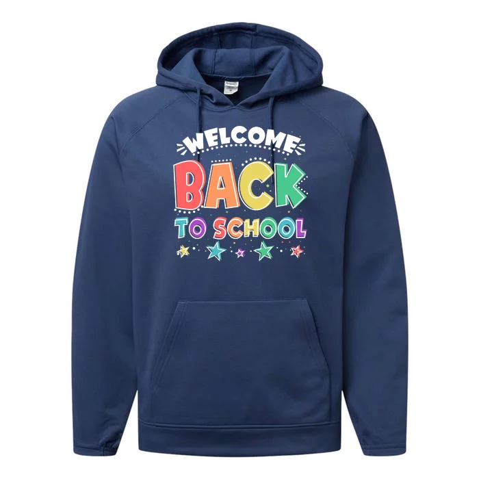 Cute Colorful Welcome Back To School Performance Fleece Hoodie