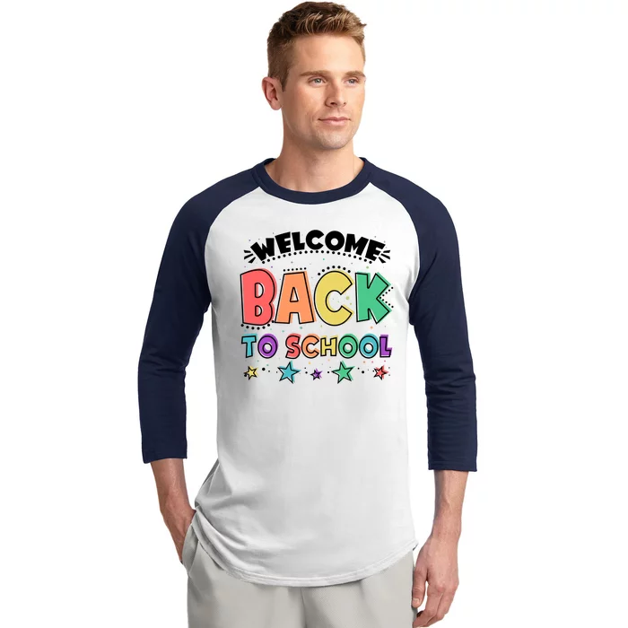 Cute Colorful Welcome Back To School Baseball Sleeve Shirt