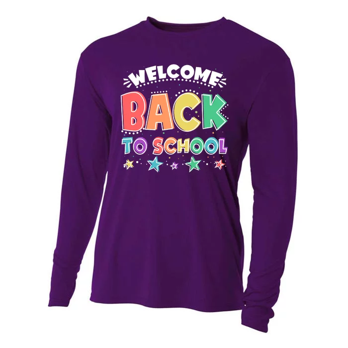 Cute Colorful Welcome Back To School Cooling Performance Long Sleeve Crew