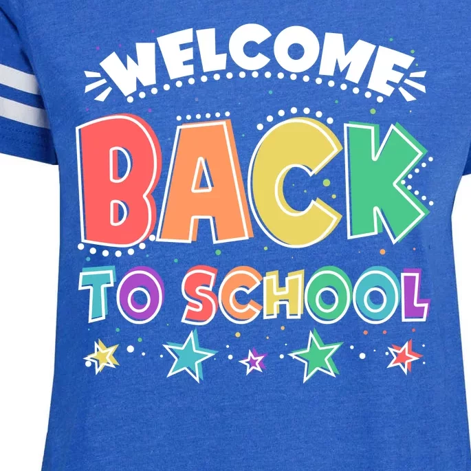 Cute Colorful Welcome Back To School Enza Ladies Jersey Football T-Shirt