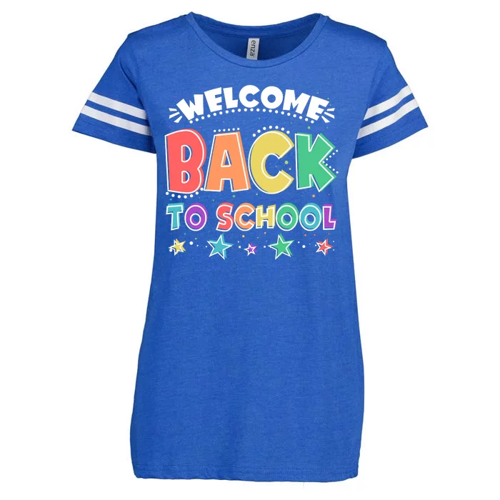 Cute Colorful Welcome Back To School Enza Ladies Jersey Football T-Shirt