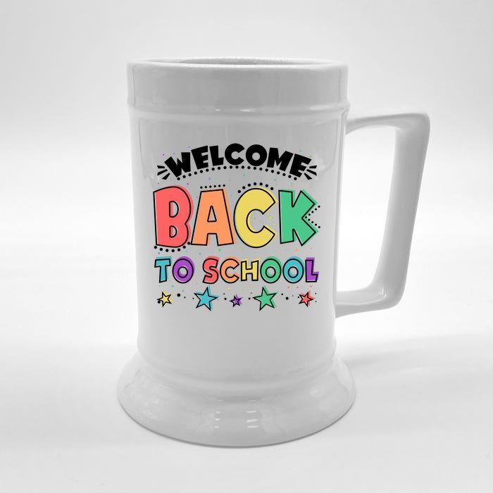 Cute Colorful Welcome Back To School Front & Back Beer Stein