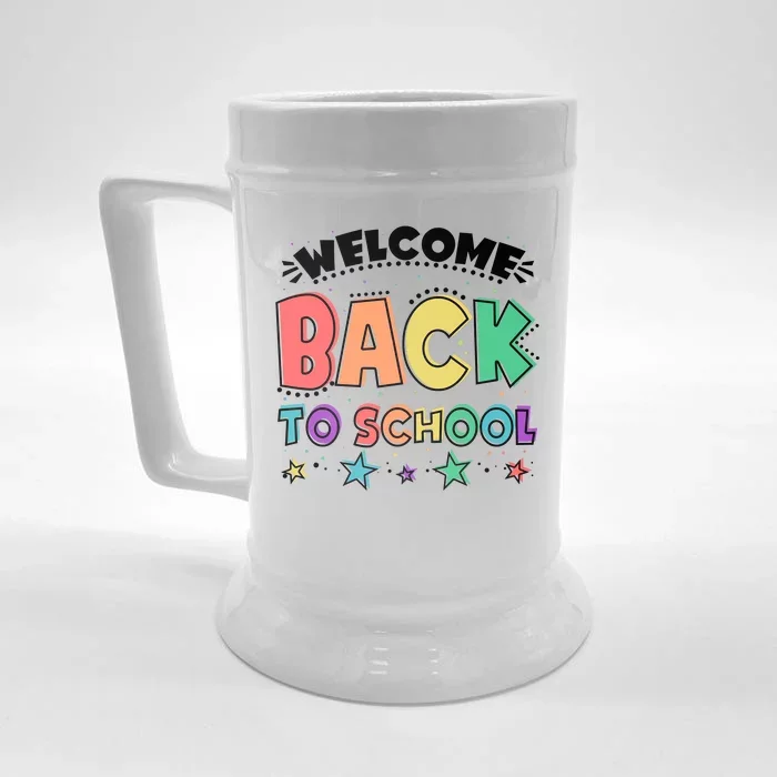 Cute Colorful Welcome Back To School Front & Back Beer Stein