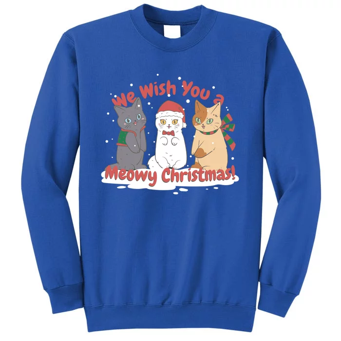 Christmas Cat We Wish You Xmas Santa Hat Merry Christmas Great Gift Tall Sweatshirt