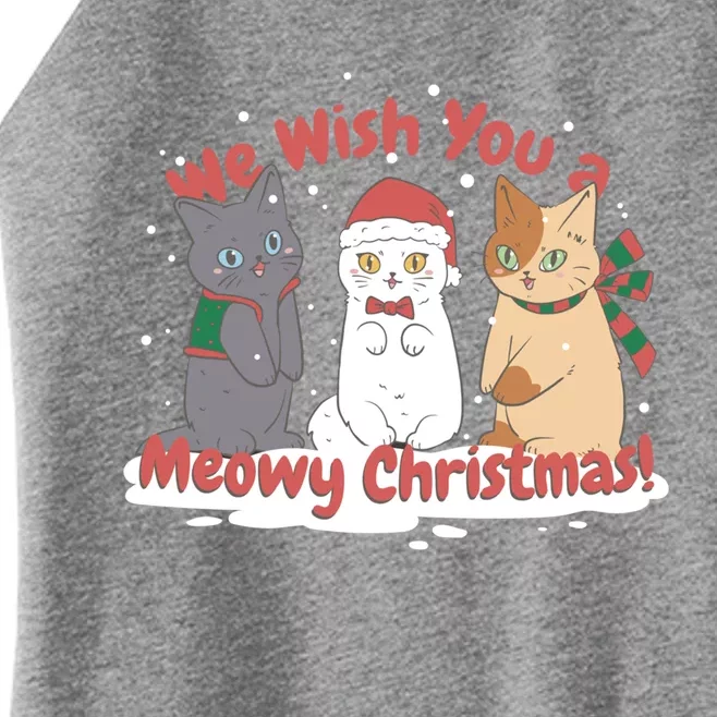 Christmas Cat We Wish You Xmas Santa Hat Merry Christmas Great Gift Women’s Perfect Tri Rocker Tank