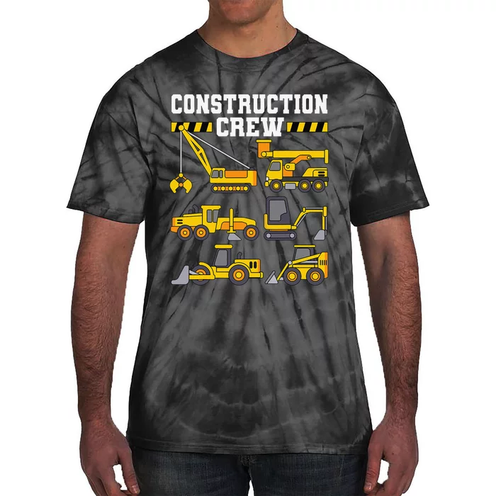 Construction Crew Worker Excavator Tie-Dye T-Shirt