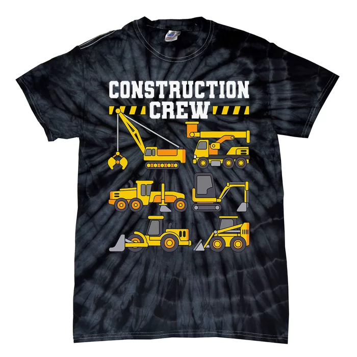 Construction Crew Worker Excavator Tie-Dye T-Shirt