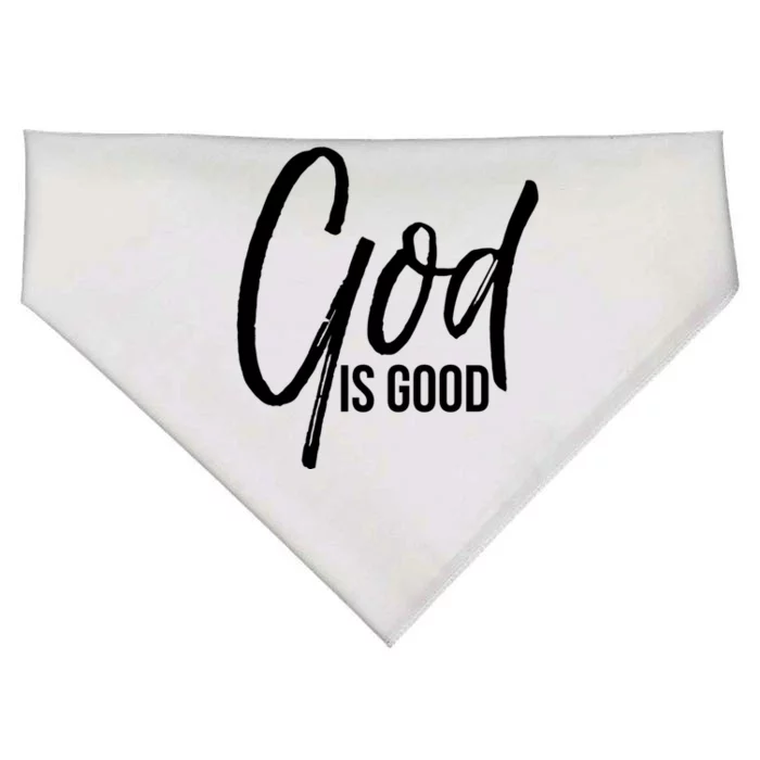 Cute Christian Worship Quote Faith Saying Gift God Is Good Gift USA-Made Doggie Bandana