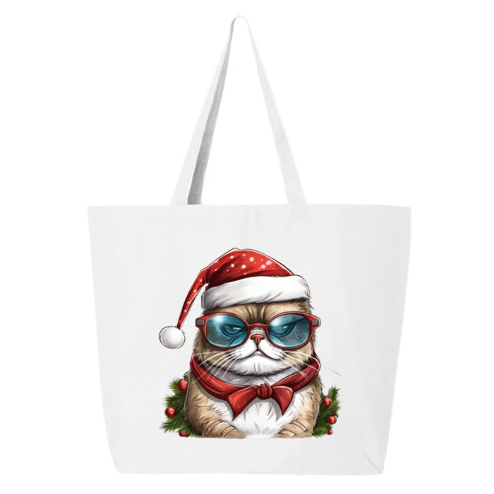 Christmas Cat With Glasses 25L Jumbo Tote