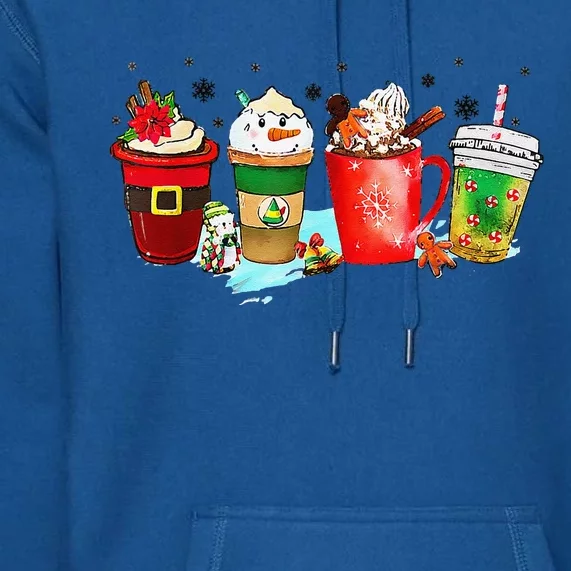 Coffee Cups Winter Snowman Cute Christmas Squad Funny Xmas Premium Hoodie